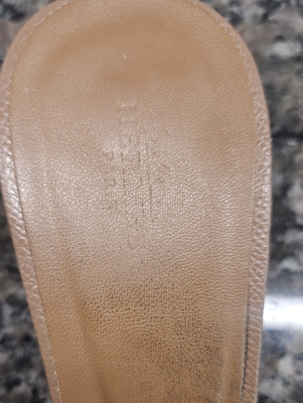 Hermès Oasis Sandals Beige Leather Block Heel Size 38 Authentic Made In Italy - Picture 3 of 8